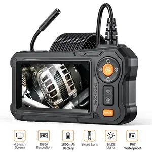 Endoscope Camera with Light - 4.3" LCD Screen Inspection Cameras,IP67 Waterproof Borescope with 8 Adjustable LED Lights,HD 1080P Endoscope Camera 16.5ft Semi-Rigid Cord,gifts for men tools and gadgets