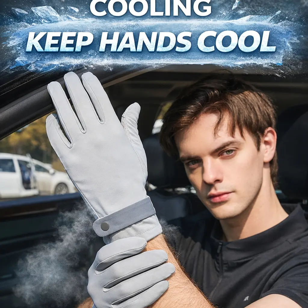 Ice-Feel Sun Protection Gloves, Breathable Touchscreen Driving Gloves, Lightweight Ice Silk Cycling Gloves for Men and Women, Outdoor Activity Gloves