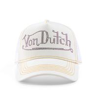 Von Dutch Rhinestone Trucker – White with Purple R