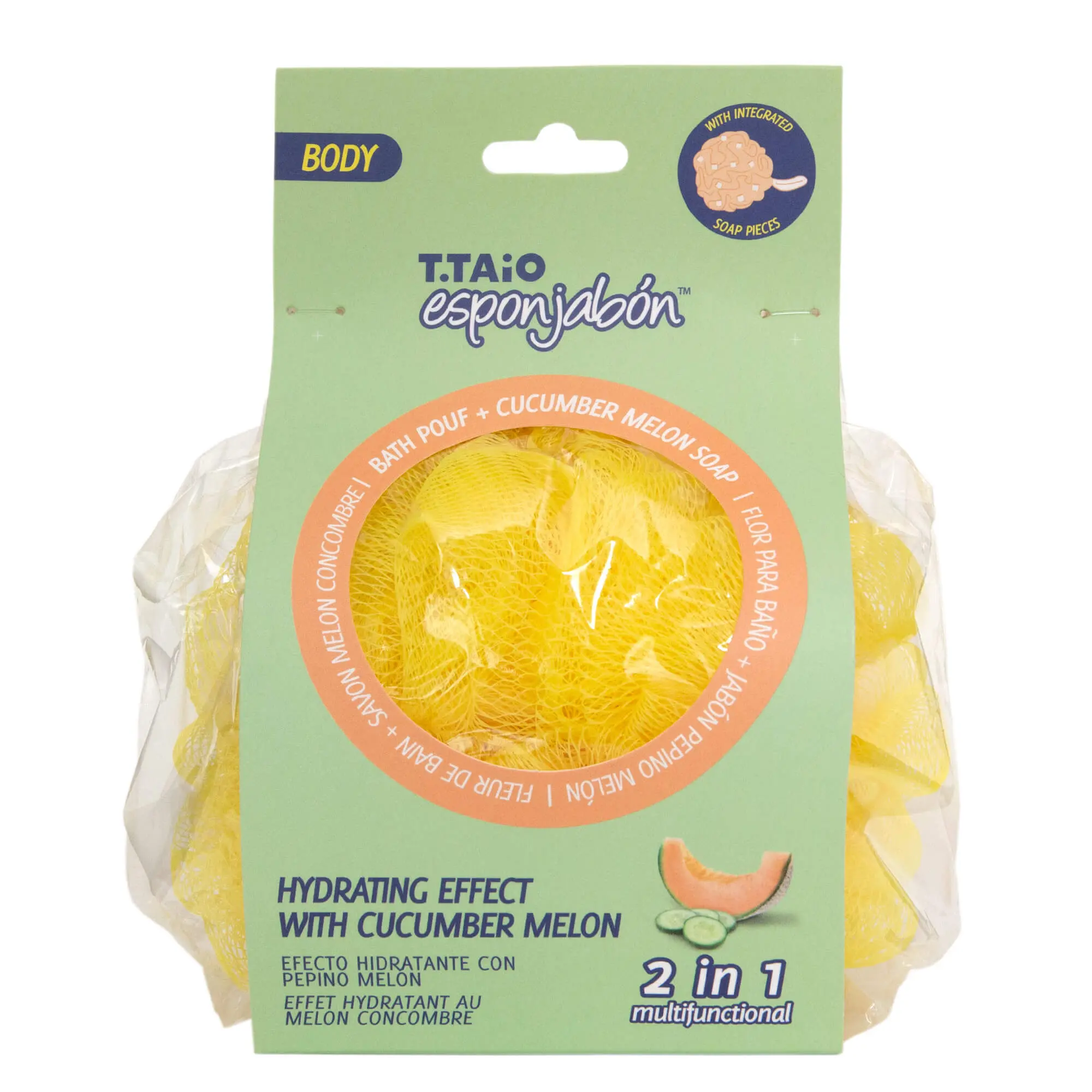 Esponjabon Bath Pouf + Soap Cucumber Melon, Hydrating Effect