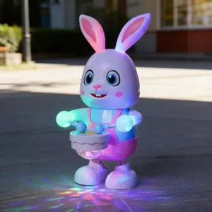 Robot Rabbit Dancing Sing Song Electronic Music Animal Beat Drum With LED Cute Desktop Model Toy Children Birthday Gift