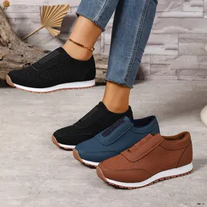 Girl Footwear Comfortable Platform Loafers for Women Breathable Slip-On Dress Sandals in Black Blue & Brown for Walking Shoes Party Vacation & Everyday Wear