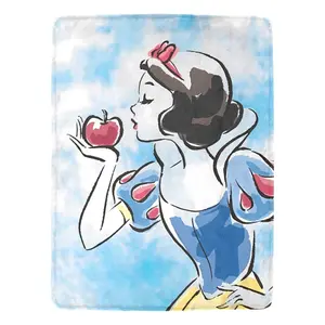DISNEY CLASSIC Princess Throw Blanket, Soft Cozy All-Season Camping & Travel Blanket with Vibrant Floral Print, Durable Lightweight for Outdoor Adventures, Red Apple