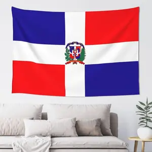 Wall Decoration Tapestry-Dominican Republic Flag Tapestry Wall Hanging,Hippie Art Tablecloths 60x40 Inches For Bedroom Dorm Living Room decor