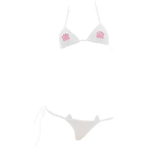 Women’s sexy micro bikini set, anime bikini cosplay lingerie, kawaii bra and panty set, cute