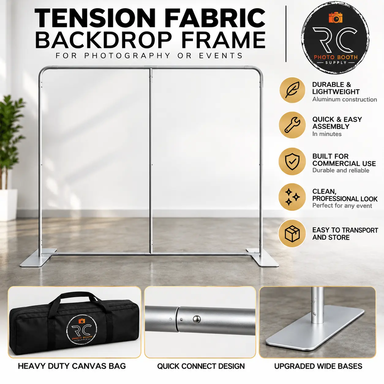 Tension Fabric Backdrop Frame for Photography or Events
