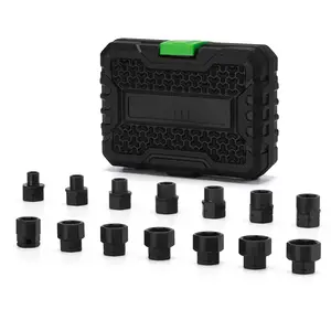 14-Piece 3/8-Inch Drive Metric Low Profile Impact Socket Set 6mm-19mm No Skips 6 Point CR-MO Shorter for Tight Areas