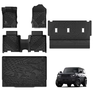 3W Ford Bronco 4-Door 2021-2026 Floor Mats / Trunk Mat TPE Material & All-Weather Protection