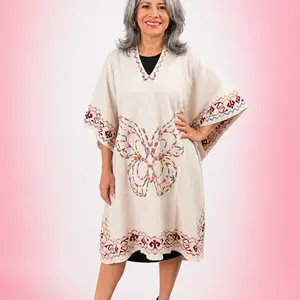 Capa Mariposa | Mexican Poncho Gaban Artesanal | Butterfly Embroidery | One Size | All Seasons Casual & Formal | Beautiful Mesoamerica