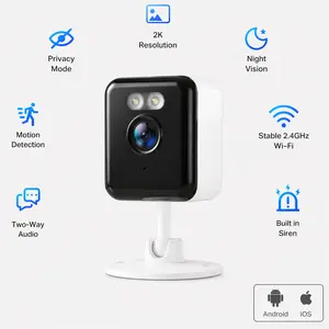2026 New Smart AI Mini Security Camera, 2.4GHz WiFi Indoor Camera with Motion Detection & Alerts, Two-Way Audio, Full Color Night Vision, USB Powered, Supports SD/TF Card Storage