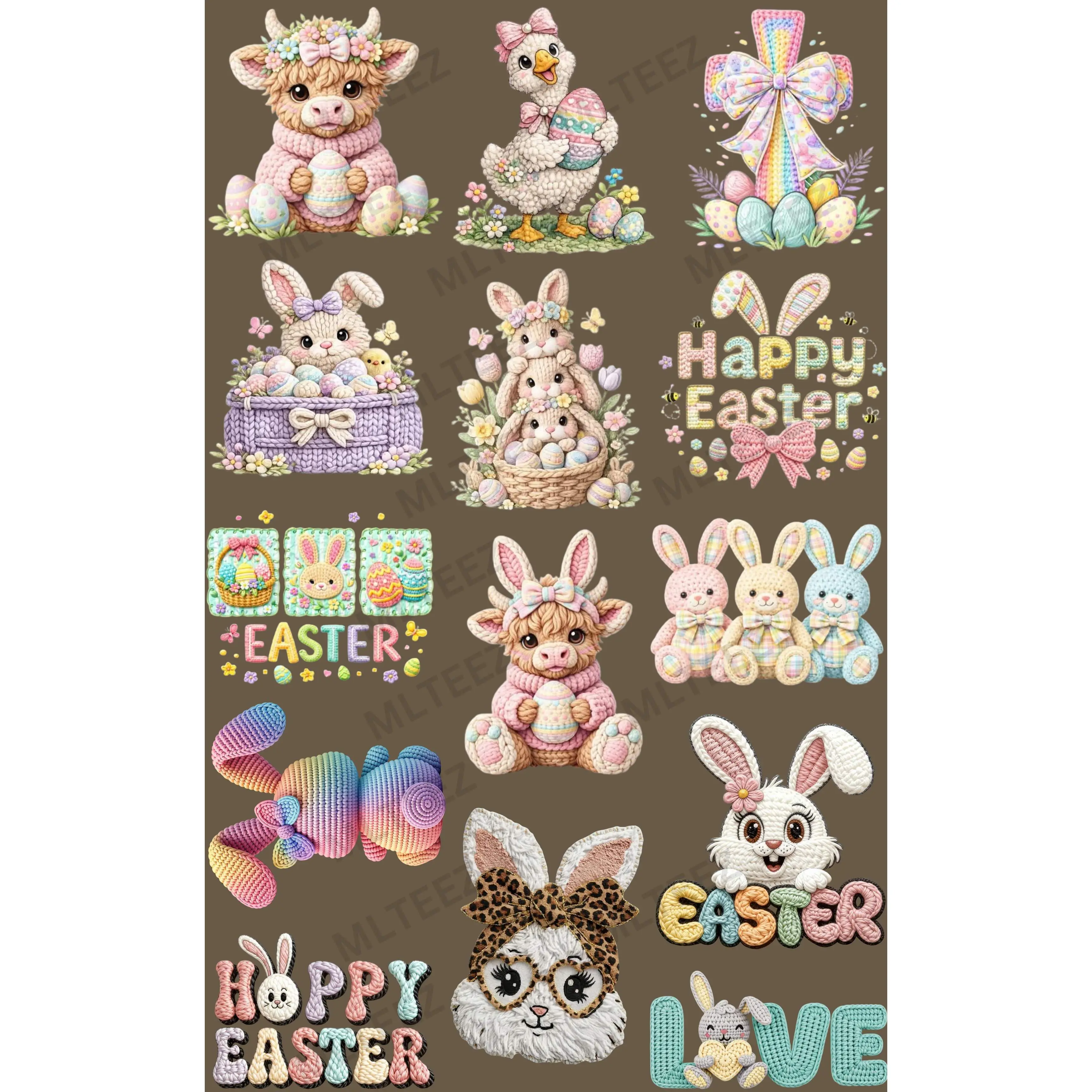 YOUTH EASTER (4) PREMADE GANGSHEET - 22X36 DTF TRANSFERS - DIRECT TO FILM