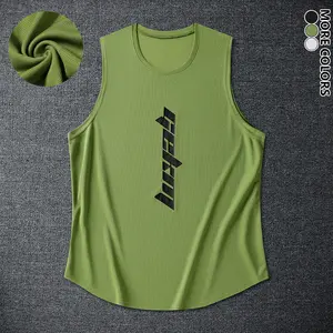 Men's Gym Casual Sports Vests, Summer Lightweight Sleeveless Training Tees for Outdoor Running, Solid Colour Quick Dry Breathable American Basketball Jerseys, Casual Beach Vests, Polyester Fabric