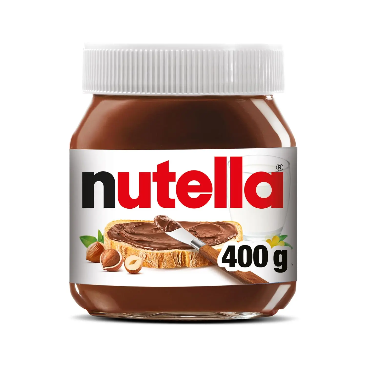 Nutella Smooth Chocolate Hazelnut Spread with Cocoa, Creamy Pantry Preserve, Snack for Waffles & Toast, 13 oz Jar