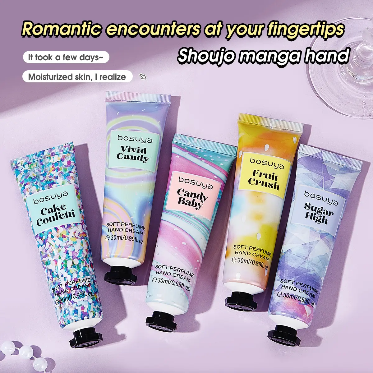 Careso 5-Pack Hand Cream Gift Pack (5 tubes), Fruity Scented White