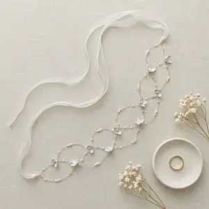 Western-Style Cross-Border Bridal Accessories: Vintage-Inspired Wedding Headband-Handcrafted Beaded Floral Mesh Headpiece