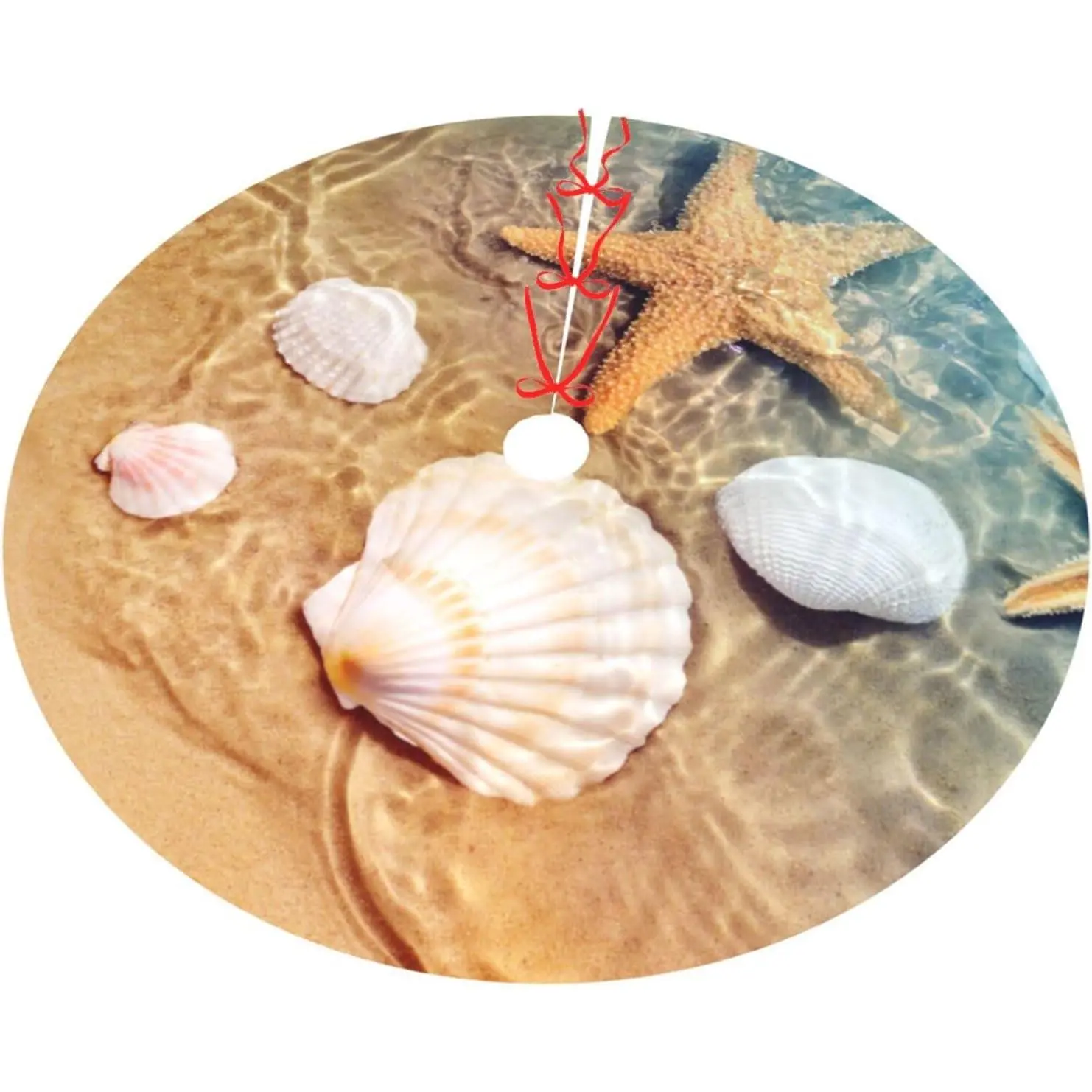 Tropical Beachy Nautical Summer Starfish Seashell Shell Beach Themed Sea 36 Inch Christmas Tree Skirt Round Winter Snow Suitable for Christmas Xmas Halloween Holiday Party Decor Decoration Occasion Tropical Beachy Nautical Summer Starfish Seashell Shell Beach Themed Sea 36 Inch Christmas Tree Skirt Round Winter Snow Suitable for Christmas Xmas Halloween Holiday Party Decor Decoration Occasion