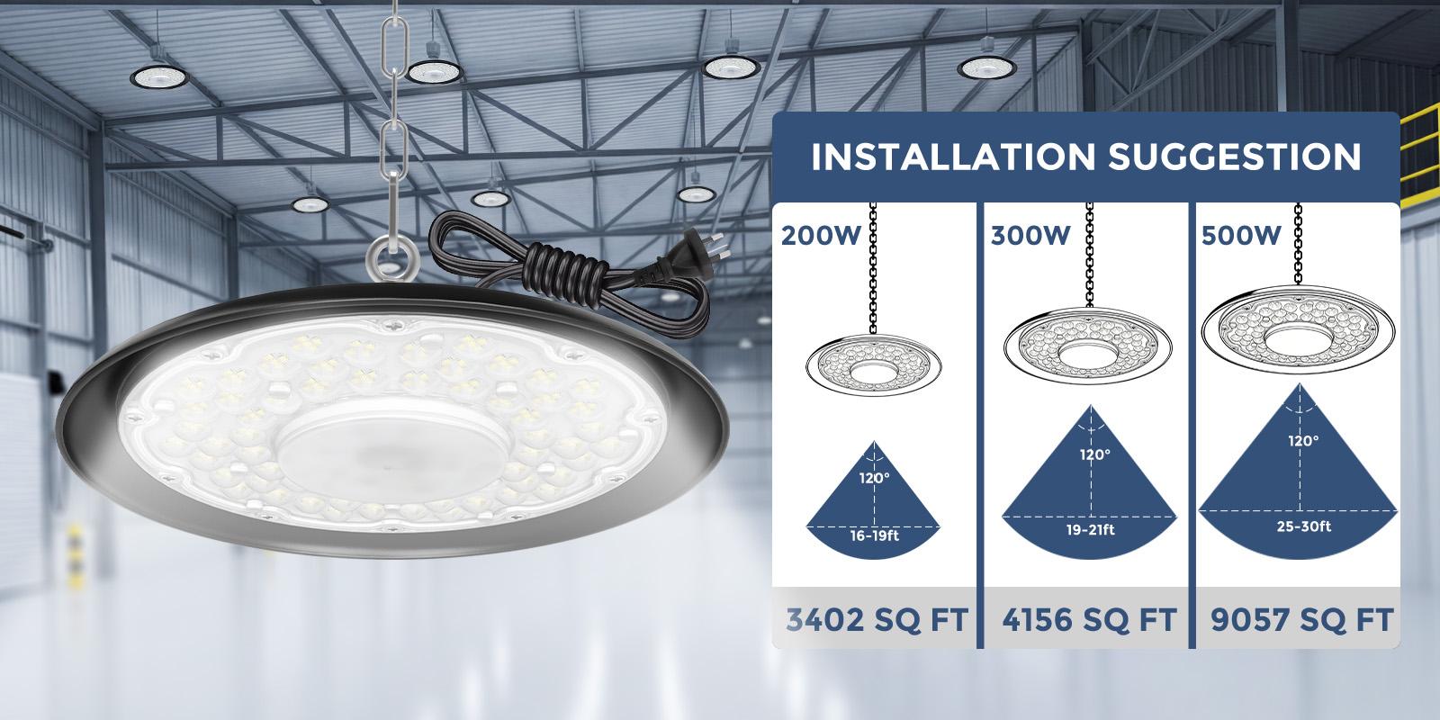 UFO LED High Bay Light 200W, 6000K Daylight Color High Bay LED Shop Light, with 5-foot cable and US standard plug, IP65-rated Commercial Fixture, Suitable for Warehouses, Workshops, Barns, and Factories UFO LED High Bay Light 200W, 6000K Daylight Color High Bay LED Shop Light, with 5-foot cable and US standard plug, IP65-rated Commercial Fixture, Suitable for Warehouses, Workshops, Barns, and Factories