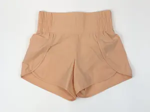 mono b High Waisted Thick Band Athletic Shorts, Nylon Shorts, Cold Wash Shorts