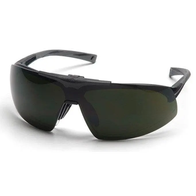 Pyramex Onix Plus Safety Glasses with Clear Anti-Fog Lens and Shade 5 Flip Lens