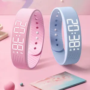 LED Digital Alarm Clock Watch - Waterproof Fitness Wristband with Pedometer and Snooze Alarm (Adjustable)