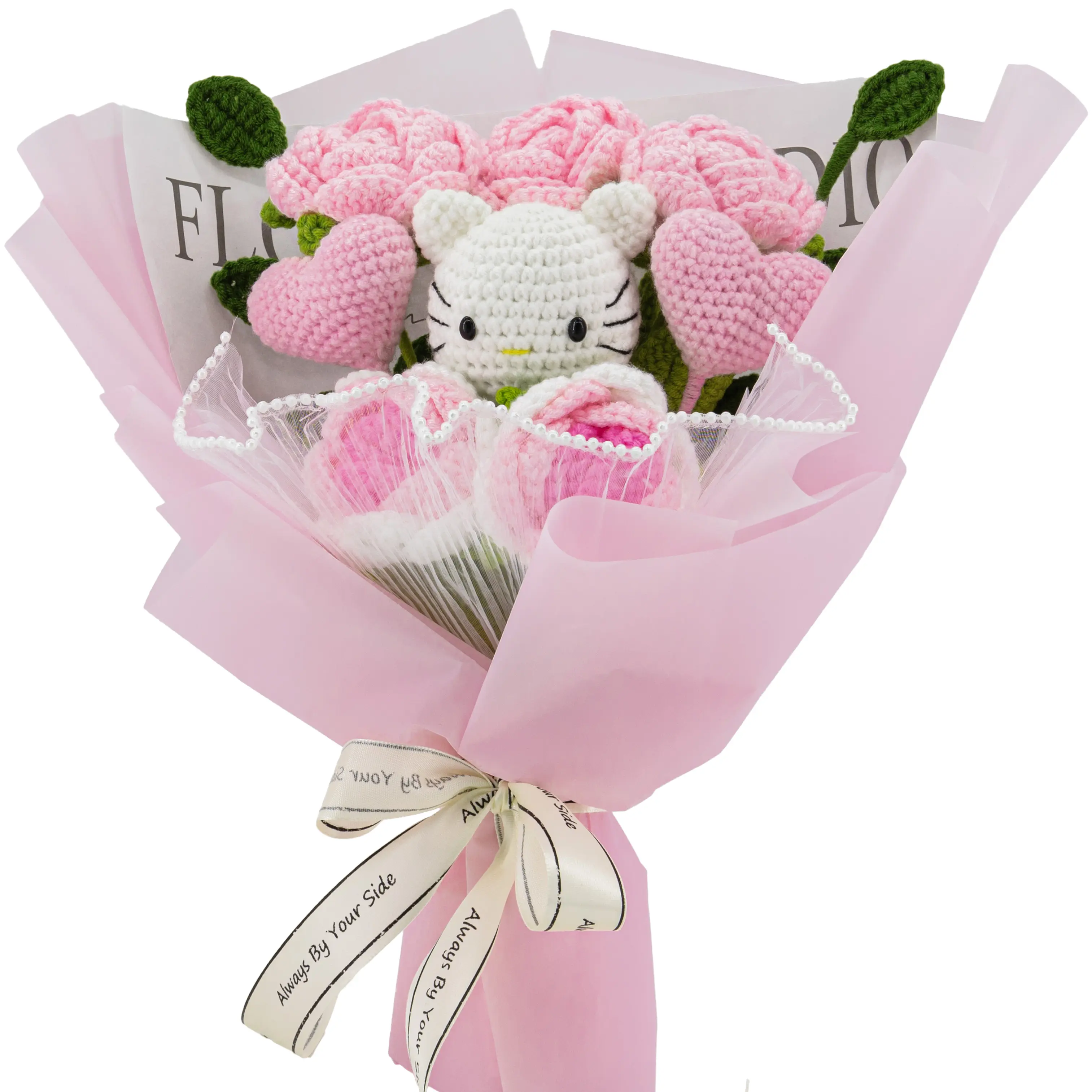 YShomy Wrapped Crochet Flowers Bouquet with Eucalyptus, Handmade Gift for Valentine's Day and Birthday YShomy Wrapped Crochet Flowers Bouquet with Eucalyptus, Handmade Gift for Valentine's Day and Birthday