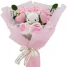YShomy Wrapped Crochet Flowers Bouquet with Eucalyptus, Handmade Gift for Valentine's Day and Birthday