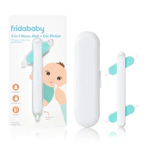 Frida Baby 3-in-1 Nose, Nail + Ear Picker: Baby Ear Cleaner + Baby Nose Cleaner and Nail Tool for Babies + Toddlers, Safely Clean Baby's Boogers, Ear Wax & More