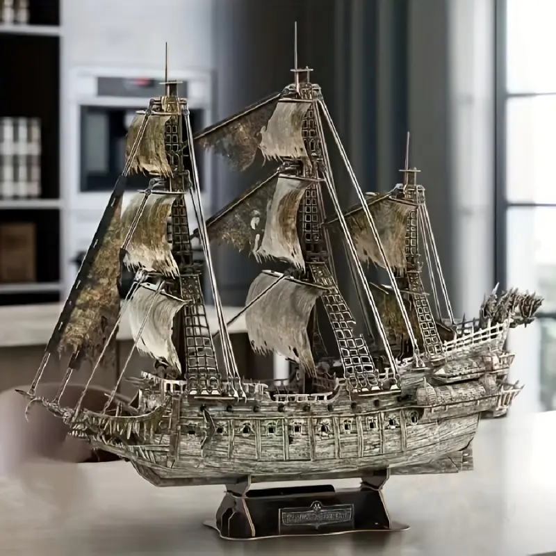 3D Metal Assembly Toy Ship Model DIY - A Three-dimensional Puzzle Toy Pirate Ship Model Craft Decoration Ornament - Metal - Perfect For Gifting Friends On Holidays