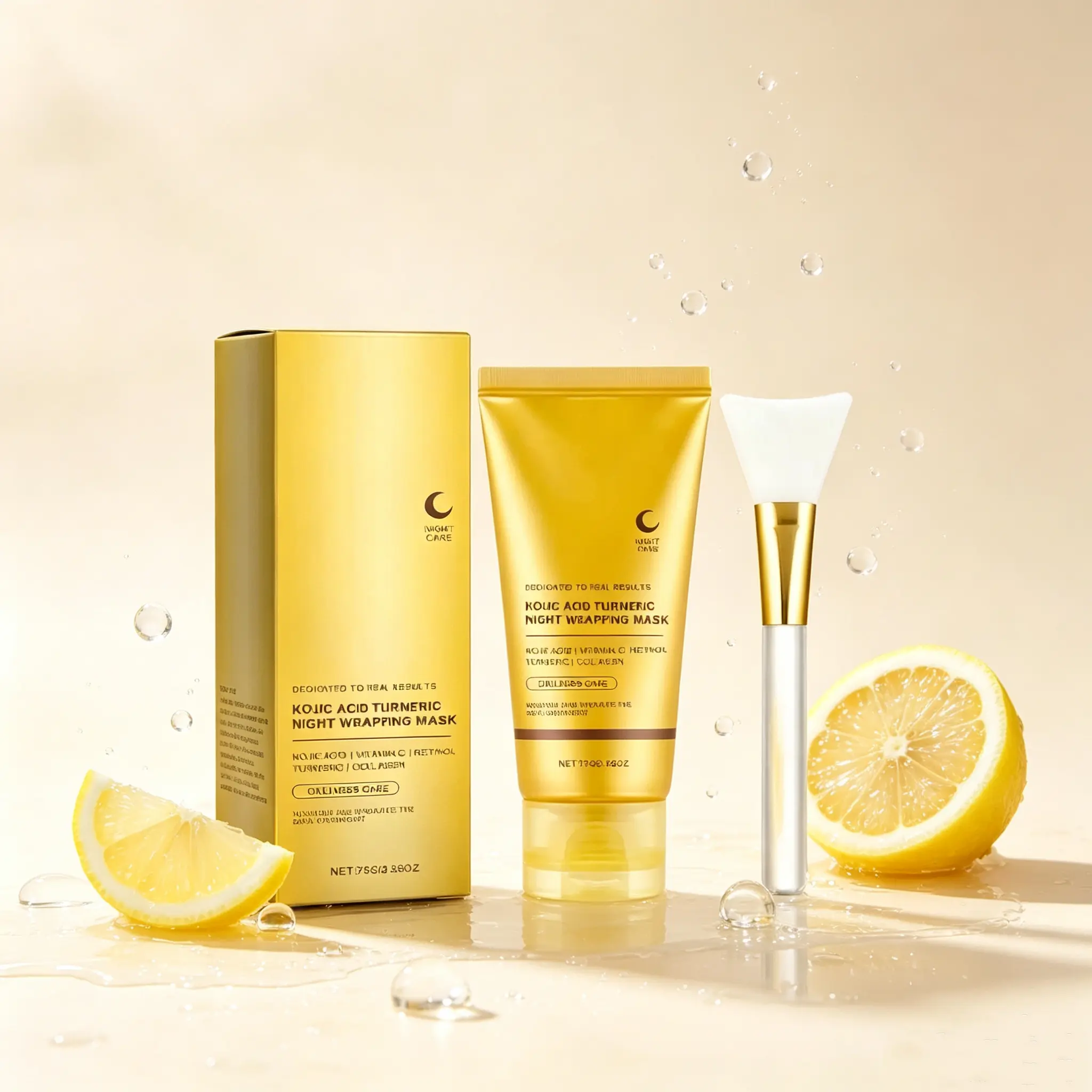Overnight Moisturizing Mask Kojic Acid Turmeric Collagen Night Wrapping Gel Deep Hydrating Facial Sleeping Mask