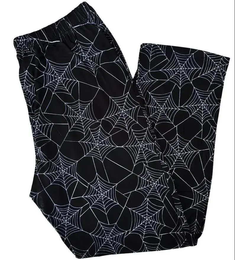 Spiderweb Pajama Pants, Comfortable Sleepwear & Loungewear Bottoms
