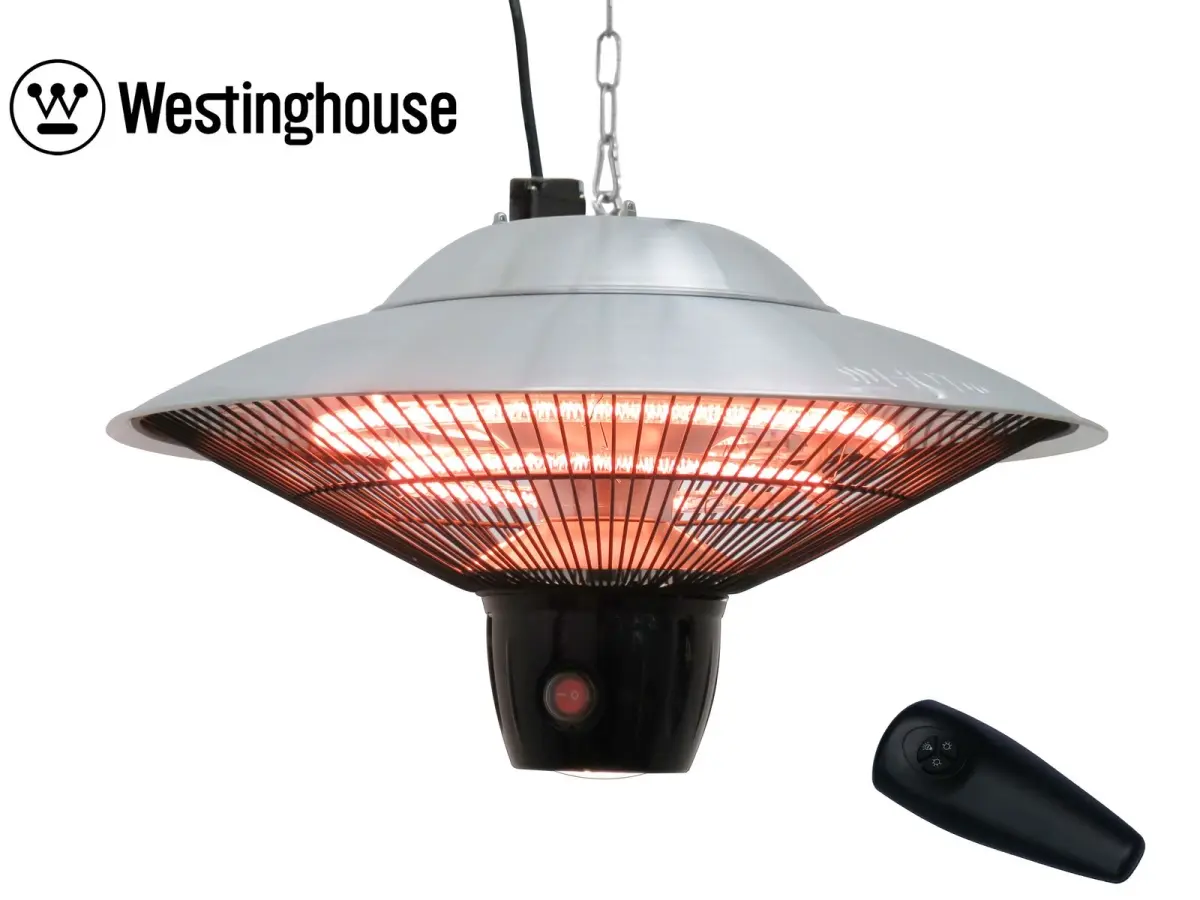 Westinghouse Hanging Type Infrared Electric Outdoor Heater with LED Light, Remote Control for Outdoor Users, Radiant Heat Functionality
