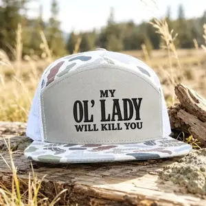 Funny My Ol Lady Will Kill You Hat Ol Lady Embroidered Trucker Hat, Camo Snapback Cap, Country Humor Hat, Hunting Outdoor Gift