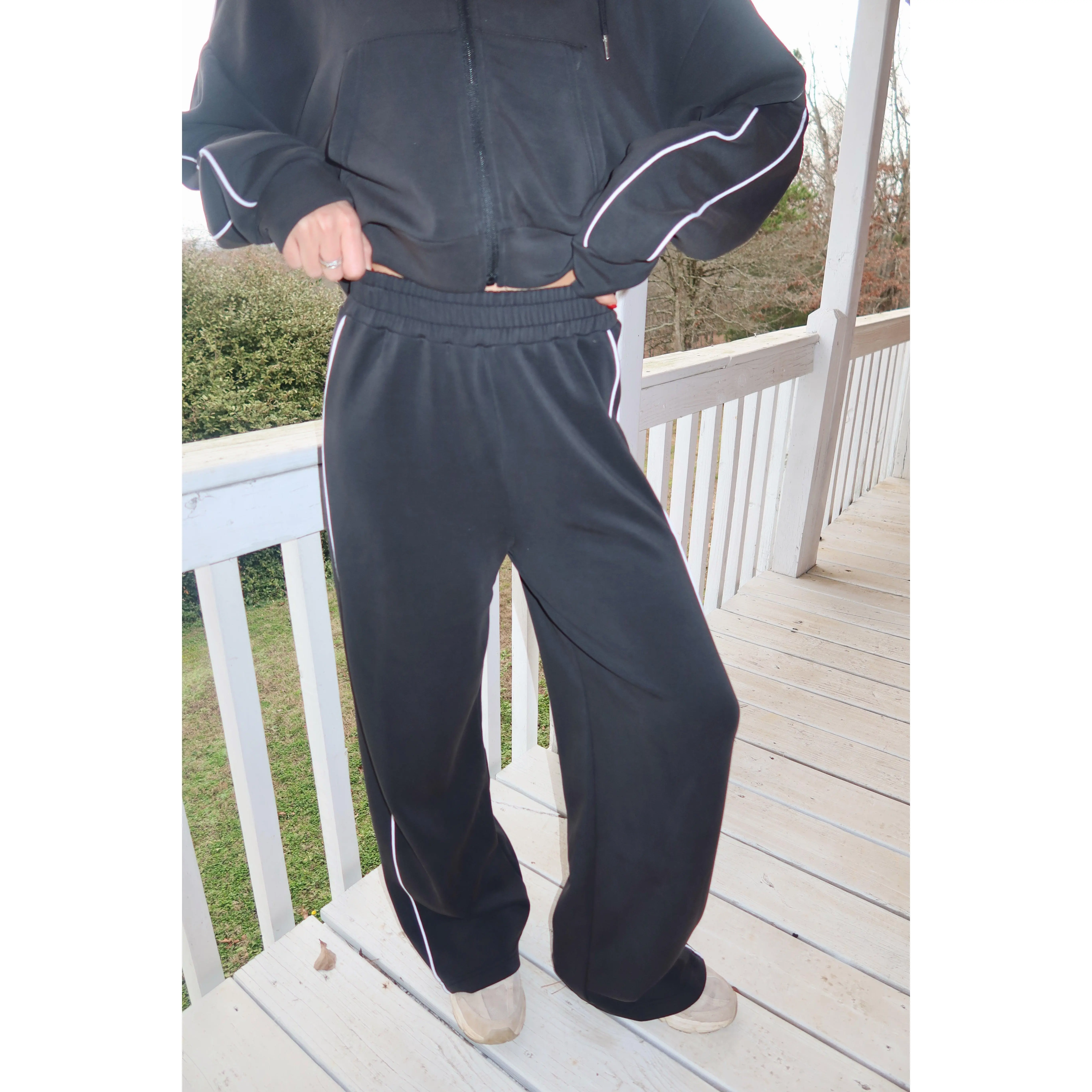 Scuba Wide Leg Pants (Black)