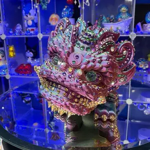 Chinese Lion Dragon Rhinestone