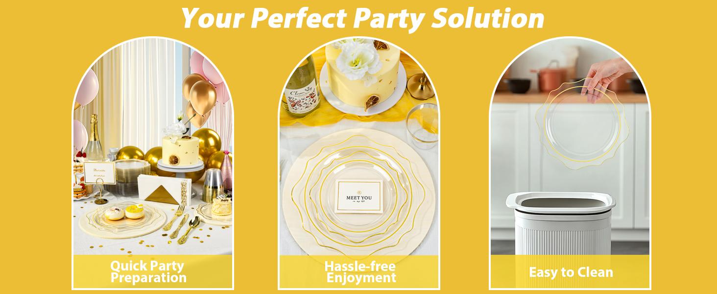 50 PCS White and Pink Disposable Plates for 50 Guests, Scalloped Plastic Plates, Dinner Plates, Dessert Plates for Party, Wedding and Graduation 50 PCS White and Pink Disposable Plates for 50 Guests, Scalloped Plastic Plates, Dinner Plates, Dessert Plates for Party, Wedding and Graduation