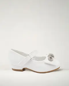 Girls Closed Toe Mary Jane Shoes | Ankle Strap Heels with Bow