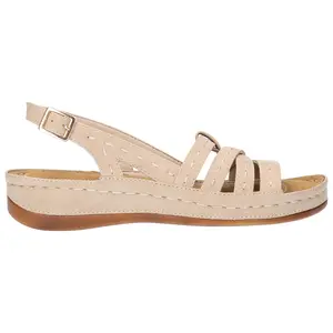 Easy Street Womens Kehlani Slingback Casual Sandals Casual Low Heel 1-2" - Beige