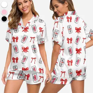 Diet Coke Pajama Set, Premium Satin Sleepwear, Soft Loungewear for Women, Cozy Soda Lover Outfit, Gift Idea for Her