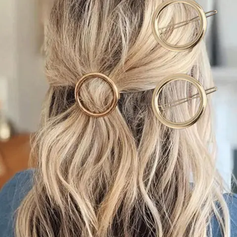 Elegant Round Zinc Alloy Snap Hair Clip, Durable & Stylish Fashion Hair Accessories for Everyday Wear, Seamless Clip for Women, Clips for Hair, Hairpins