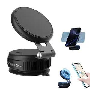 【2025 UPGRADED】 Magnetic Car Phone Mount with Strong Suction Cup, Foldable & Extendable Phone Holder for Dashboard, Windshield, Wall or Desk – 360° Adjustable Universal Mount for Magnetic-Case Phones