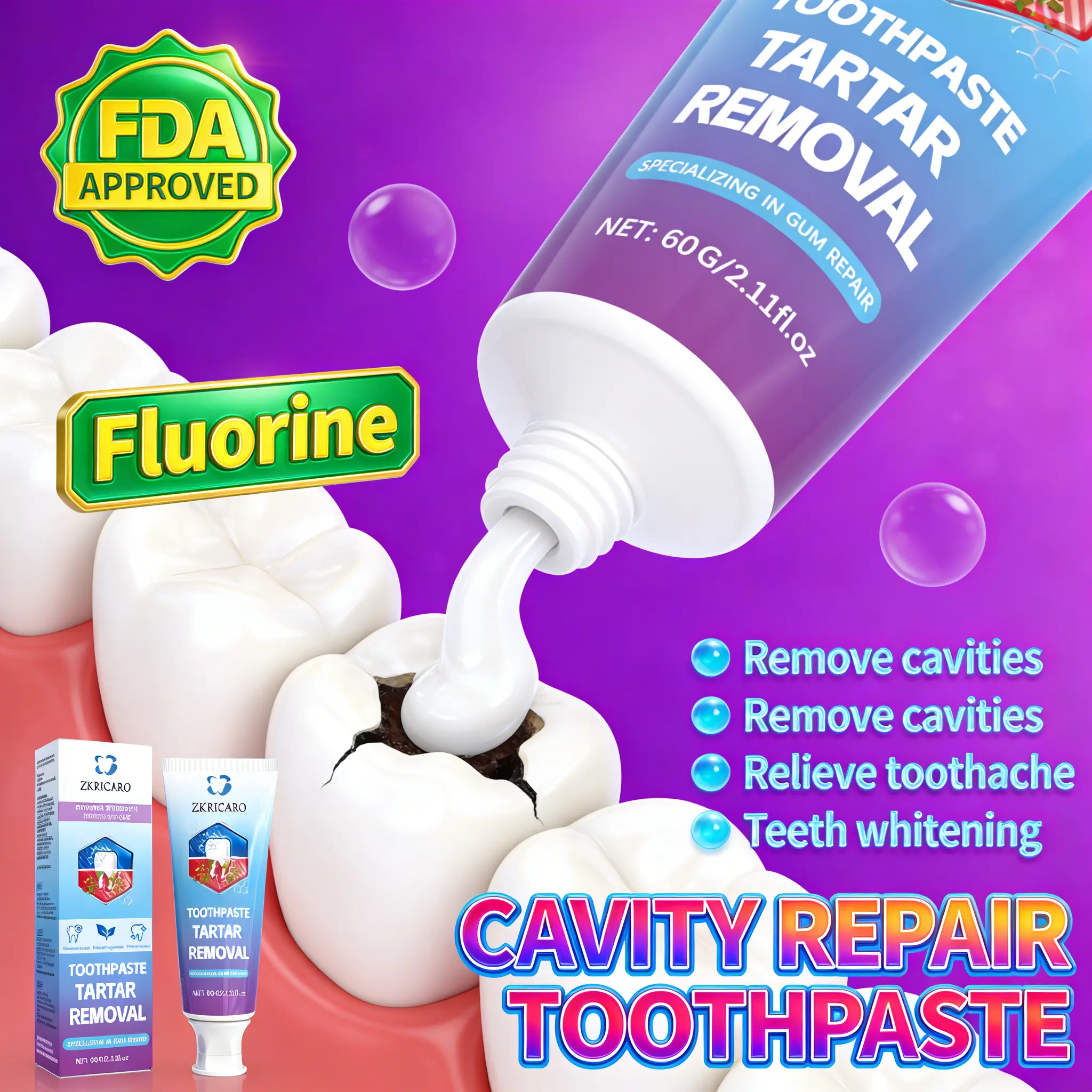 trong Cavity Protection Fluoride Toothpaste with Fresh Breath, Advanced Formula Fights Cavities at Source and Provides Long-Lasting Care, Whitens Teeth, Minty Flavor