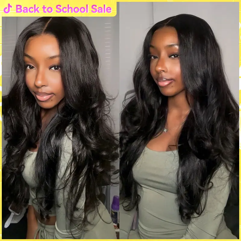 Butterfly Cut Layered Yaki Body Wigs 9x6 T Part Lace Front Human Hair Wigs Deep Part Glueless Wigs With Bleached Knots