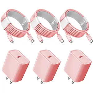 iPhone Charger Fast Charging 2 Pack Type C Wall Charger Block with 3 Pack 10FT USB C to Lightning Cable for iPhone 14/13/12/12 Pro Max/11/Xs Max/XR/X,AirPods Pro