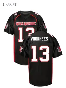 Men's Mean Machine #18 V Neck American Football Jersey, Loose Casual Breathable Football Top, Men's Sportswear for Outdoor Training