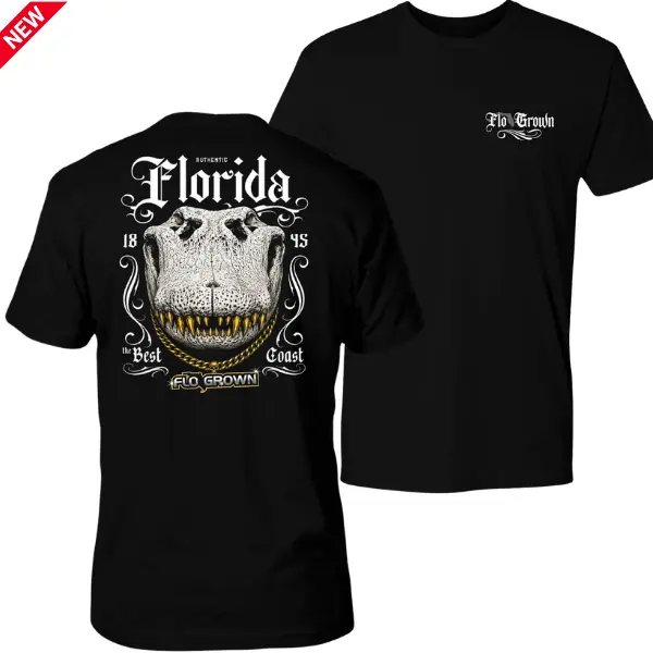 Florida Alligator Skull T-Shirt, Vintage Gator Head Graphic Tee, Southern Wildlife Artwork, Coastal Outdoor Lifestyle, Classic Florida Gift For Men Women