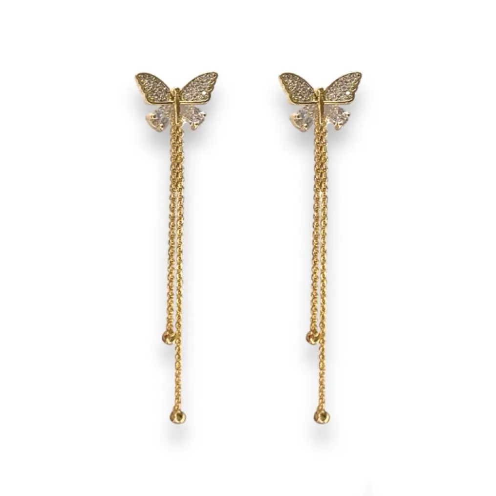 Butterfly Tassel Dangle Drop Earrings for Women