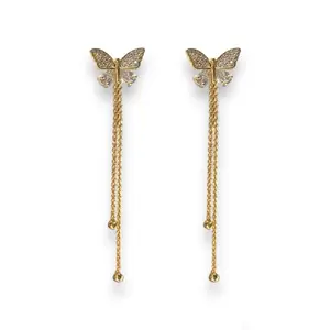 Butterfly Tassel Dangle Drop Earrings for Women