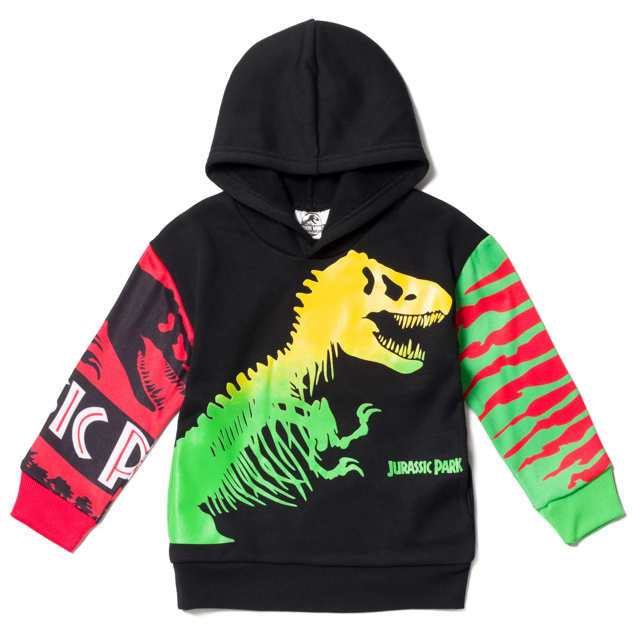Jurassic World Jurassic Park Boys' Long Sleeve Fleece Hoodie - Fabric Hoodies & Sweatshirts (Toddler to Big Kid), Fabric Boys' Hoodies & Sweatshirts, Long Sleeve Boys' Hoodies & Sweatshirts