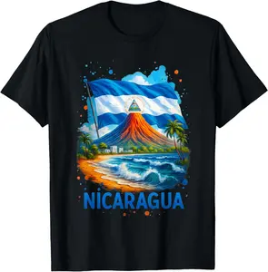 100% Cotton Nicaragua Flag Hispanic Heritage Month Nicaraguan Men Women T-Shirt