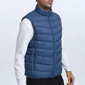 ZOANO Men's Lightweight Warm Down Vest Stand Collar, Outdoor Commute Windproof Thermal Sport